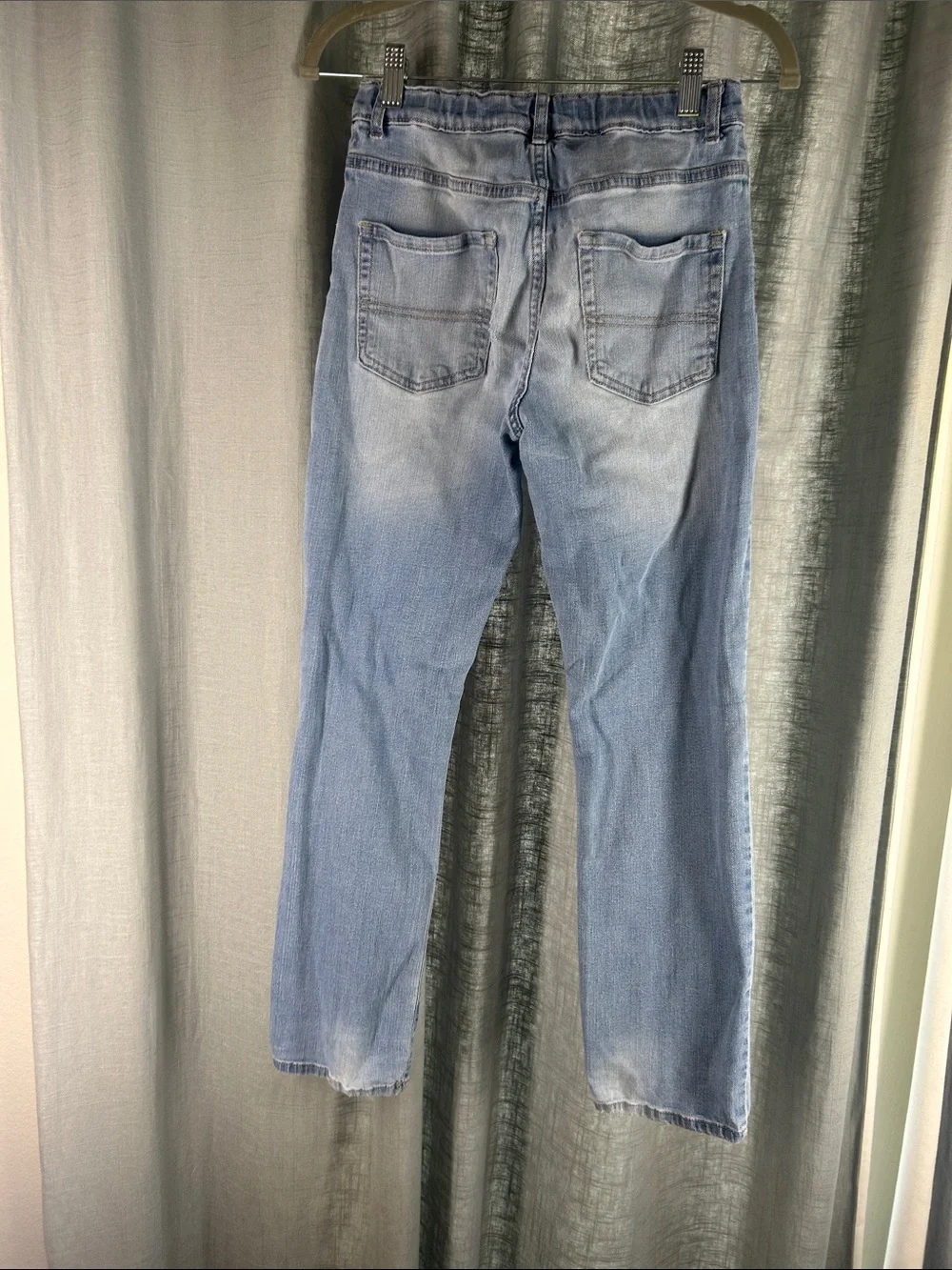 The Children's Place Light Blue Straight-Leg Jeans with Distressed Knees